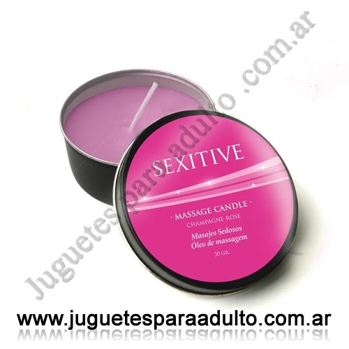 Aceites y lubricantes, Lubricantes sexitive, Vela para masajes aroma a Champagne